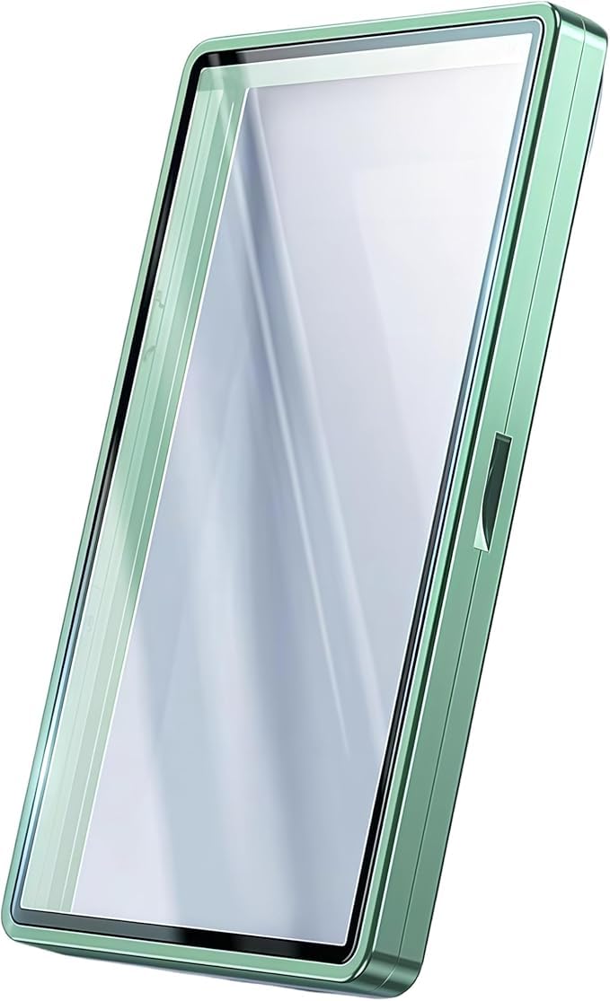 Metal UV Protection Cover Plate for BGS Graded Cards - Durable Aluminium Oxide Glass, Multipoint Magnetic Closure, Stackable Metal Frame - Green