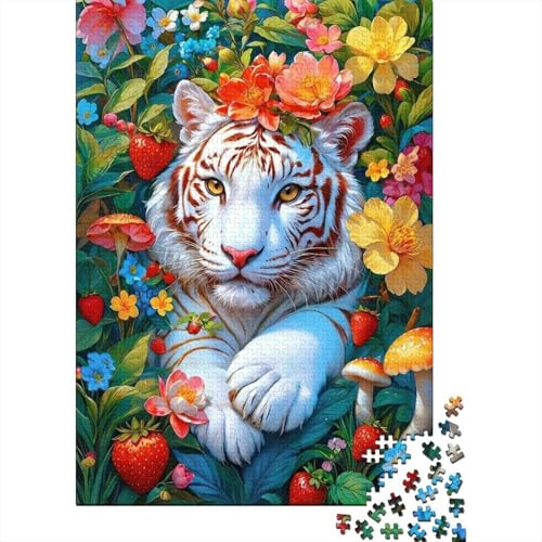 Puzzle de tigre blanco de 1000 piezas, el regalo perfecto para adultos y decoración del hogar