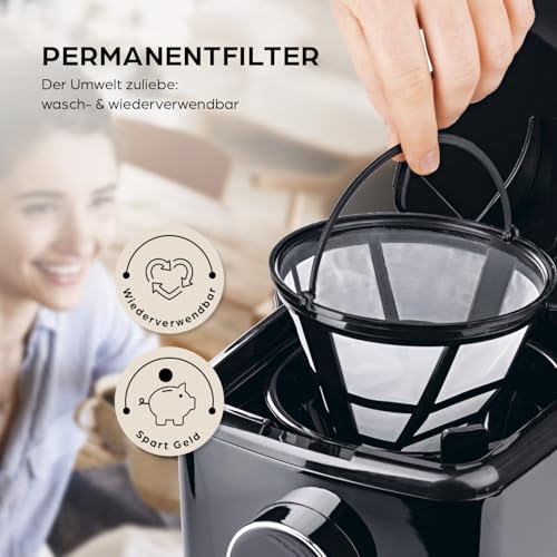 Barista Kaffeemaschine mit Touchdisplay | Filterkaffeemaschine mit 900W und mit Glaskanne - 1,5 Liter Kaffeekanne | Filtermaschine für Kaffeepulver - für bis zu 12 Tassen Kaffee 6