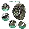 Vicloon Mens Watch, Analogue Quartz Watch, Military Watch Glow in The Dark Watches for Date Window and Green Nylon Strap Army Tactical Sports Minimalist Watches (White Window) #2