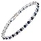 Bracelet Tennis Princesse En Or Blanc Avec Saphir Bleu Et Diamants Ronds De 56 Carats Poids Total