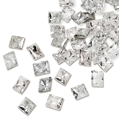 EKIND 50 Pcs Large Nail Rhinestones, Shiny Nail Gems, 3D Sharp Bottom Crystal Nail Gems, for DIY Nail Decoration and Nail Polish Nail Charms (Rectangular) -  YK1-N01-NJ21-C