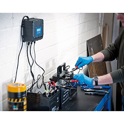 Draper 53172 6V/12V 3 Bank Charger Station, Black, One Size - Image 5