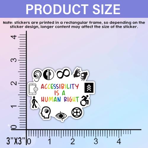 Image of SODAVA (Set of 3) Accessibility is A Human Right Sticker Mental Health Awareness Disability Stickers Disability History Stickers Ableism Stickers for Laptop Accessory Bumper Helmet, Sticker 3 inchx4 inch