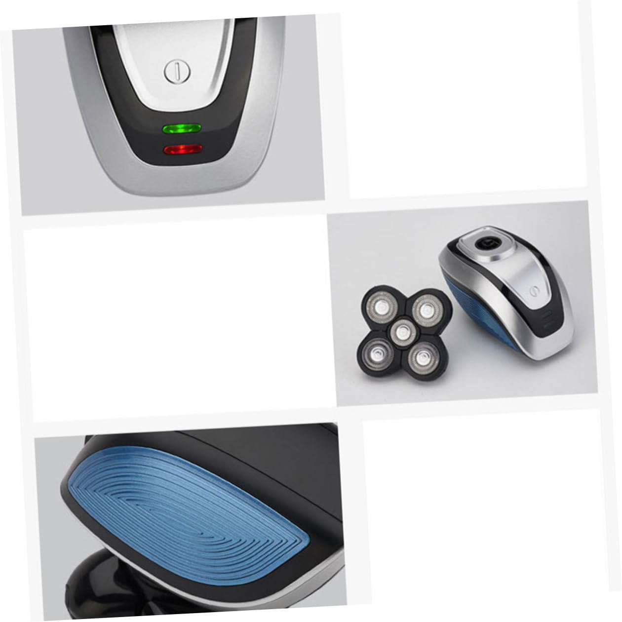 Rasoio Elettrico Ricarica Usb a 5 Lame Uomo Testine Fluttuanti 4d Materiale Abs Facile da Pulire Acqua, per Barba e Testa