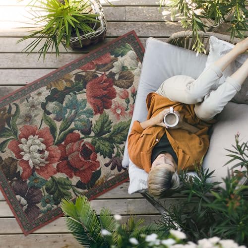 Tapis de sol extérieur floral délicat pour protéger et embellir les balcons et terrasses - 3