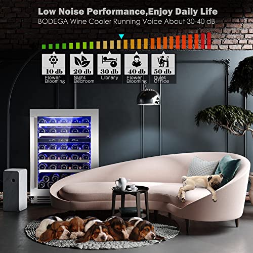 Bodega 24 Inch Wine Cooler,56 Bottle Wine Refrigerator Dual Zone, Built-In And Freestanding Wine Fridge,With Quick And Silent Cooling System For Red, Rose And Sparkling Wines,Stylish Look #TOP3
