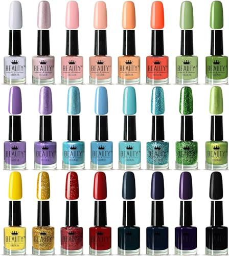 Set de Esmaltes Oh La La Lacquer: Colección de Lujo de 24 Colores Modernos (12 ml cada uno) de Larga Duración, Secado Rápido, Altamente Pigmentados, Elegante Caja Floral