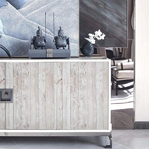 Wood Wallpaper 17.71" X 118" Self-Adhesive Removable Wood Peel And Stick Wallpaper Decorative Wall Covering Vintage Wood Panel Interior Film Wood Wallpaper #TOP4