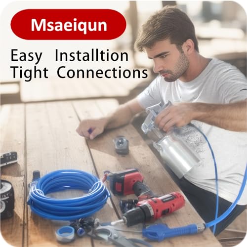 MSAEIQUN Pneumatic Tubing Blue Polyurethane PU Air Hose Pipe Tube Kit 4mm OD 2.5mm ID 10 Meter 32.8ft for Air Line or Fluid Transfer (4mm x 10M)