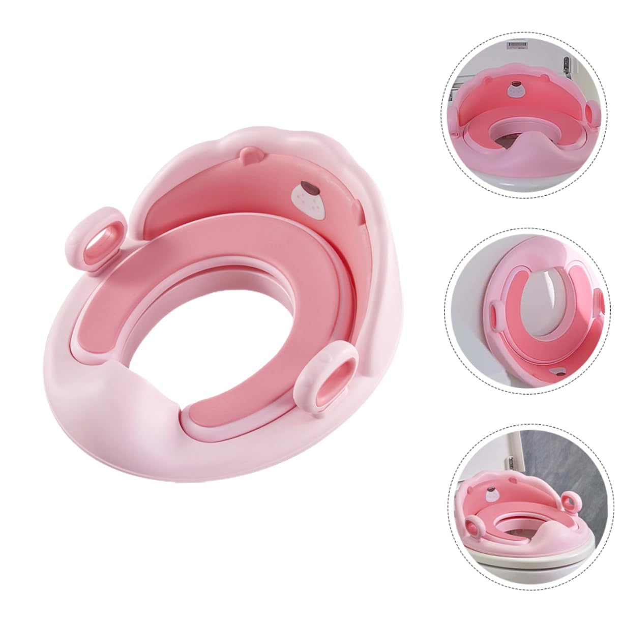 Asiento de Entrenamiento para Baño Infantil con Forma de León Rosa