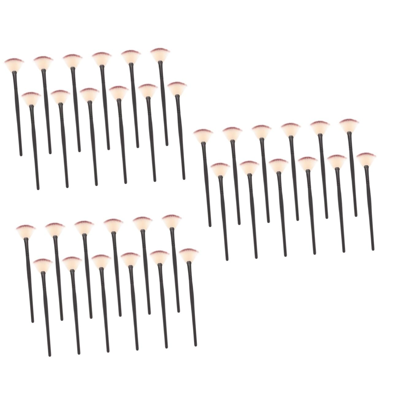 PLAFOPE Set Di 3 Pennelli Per Il Trucco A Forma Di Ventaglio Kit Di Pennelli Per Il Trucco Di Bellezza Strumento Di Bellezza Per Il Viso Pennello Applicatore Per - Durata Per 12 Pezzi * 3