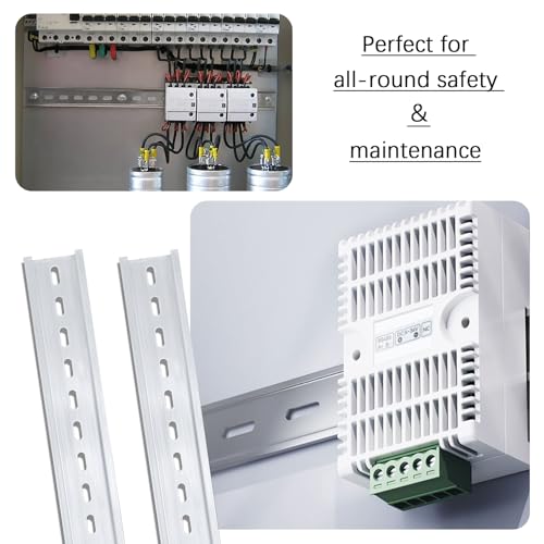 silver aluminum rails 2 pack 200mm long x 35mm wide x 75mm high perfect for manufacturing units and control panels in telecommunications and automation industries