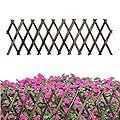 Expandable Garden Trellis, 12" x 75" Wooden Lattice Fence Wall Panel Stretchable Decorative Fences Lattice Trellis for Climbing Plants Outdoor Ivy Vine Rose Clematis Garden Patio Room Decor (1)