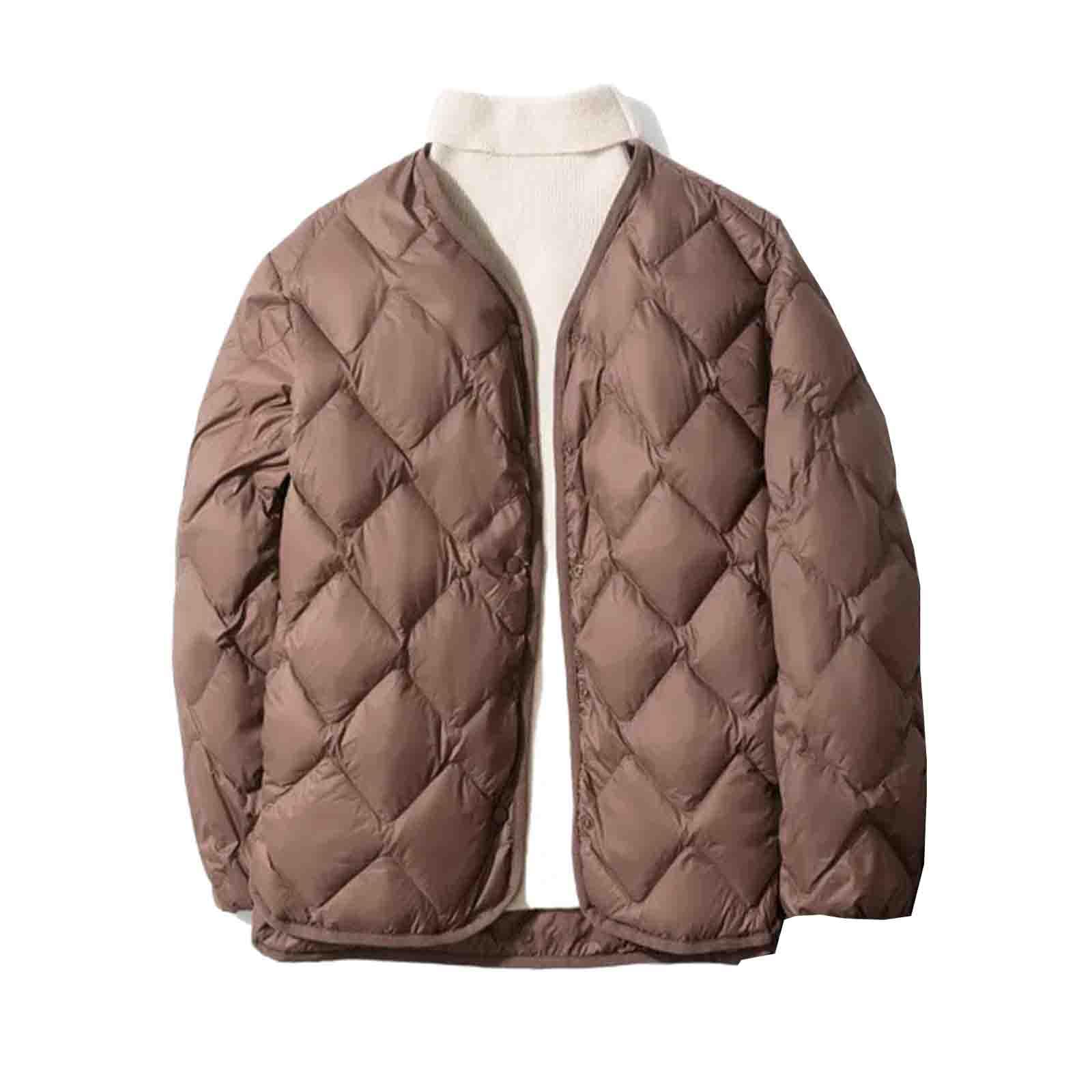 Donne Inverno Anatra Piumini Femminili Ultra Leggero Piumino Piumone Giacche Imbottite Antivento Senza Colletto Capispalla