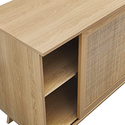 Modway Soma 59" Rattan High Tv Stand Sideboard, 18.5 X 59.5 X 31, Oak #TOP6