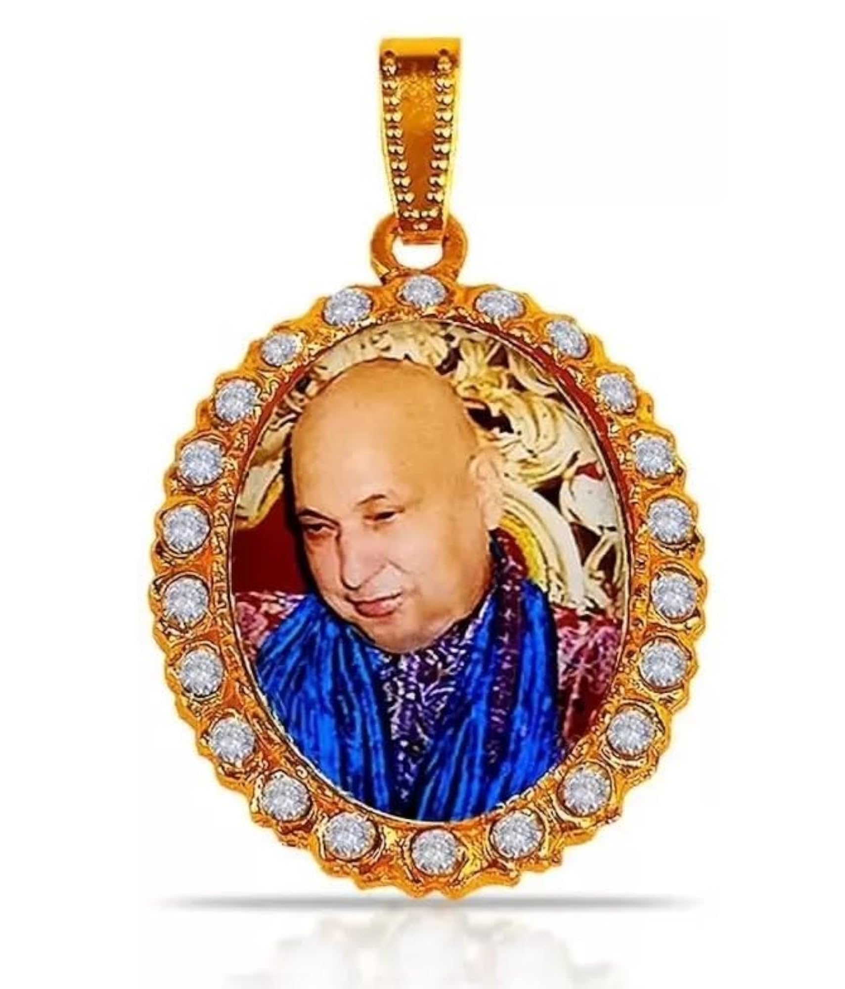 5pcs Golden Oval Shape Diamond Nug Locket Set, Blessings Gift