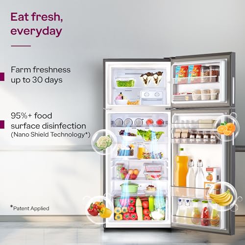 Image of Godrej 415L 1 Star| New Launch| 5 Years Comprehensive Warranty| 95%+ Food Surface Disinfection| 6-in1 Freezer Convertible| Frost Free Double Door Refrigerator (RF EON 416AN RCI GR BK, Graphite Black)