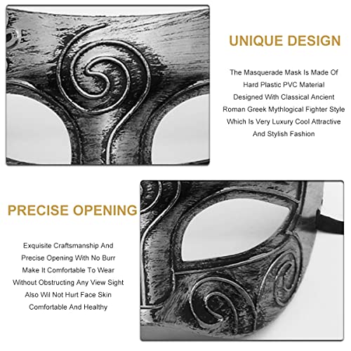 Mymenu Masquerade Mask Vintage Greek Roman Mask Venetian Unisex Retro Masquerade Mask For Halloween Carnival Mardi Gras Costume Cosplay (Silver Prince) #TOP1