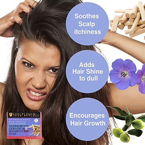 Image of Soulflower Shampoo Bar Sandalwood And Geranium, 150g