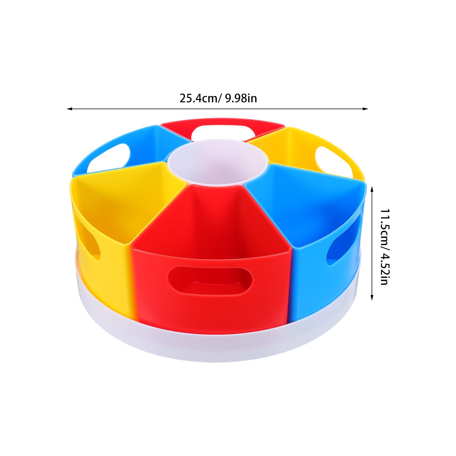 Organizer da Scrivania Portapenne Multifunzionale Girevole 360° da 10" con 6 Scomparti e Contenitore Rimovibile in Plastica per Ufficio, Scuola e Casa
