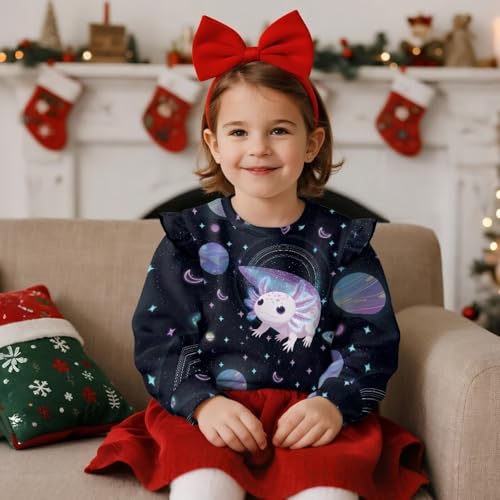 Girls Long Sleeve Crewneck Sweatshirt Warm Soft 1-8 Ruffle Long Sleeve Sweatshirts Girls and Toddlers Sweatshirt3