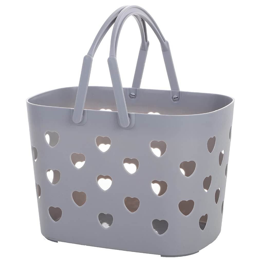 JAGTRADE Storage Basket Plastic Storage Basket with Handles Hollow Shower Caddy Basket with Holes Bathroom Organizer Tote Toiletry