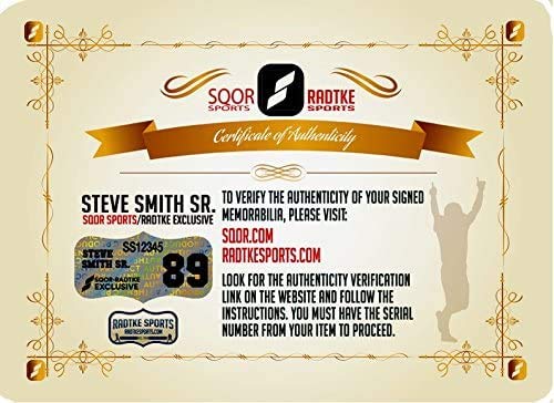 Steve Smith Sr Autographed/Signed Baltimore Ravens Embroidered Nfl Football #TOP4