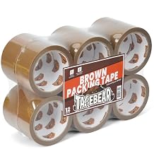 شريط تعبئة بني TAPEBEAR 12 لفة، شريط تعبئة عالي التحمل يعيد تعبئة شريط متحرك مقاس 1.88 بوصة x 55 ياردة للصناديق، شريط بني محكم الغلق للشحن والبريد والتخزين، إجمالي 660 ياردة
