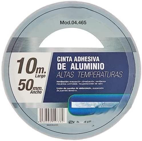 Blendend Cinta adhesiva de aluminio, 50mm x 10m, ideal para