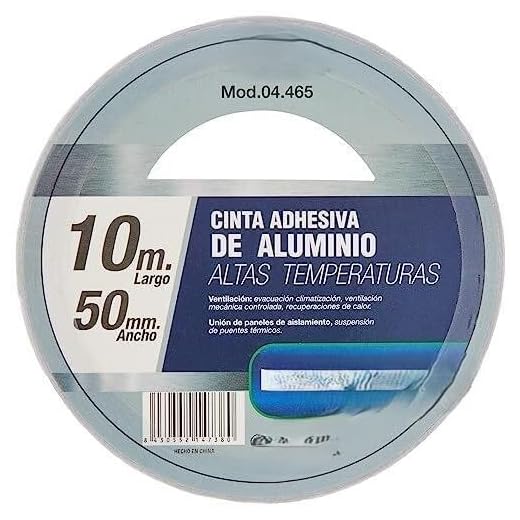 Blendend Cinta adhesiva de aluminio, 50mm x 10m, ideal para sellar, reparar y aislar superficies en proyectos de bricolaje y mantenimiento.