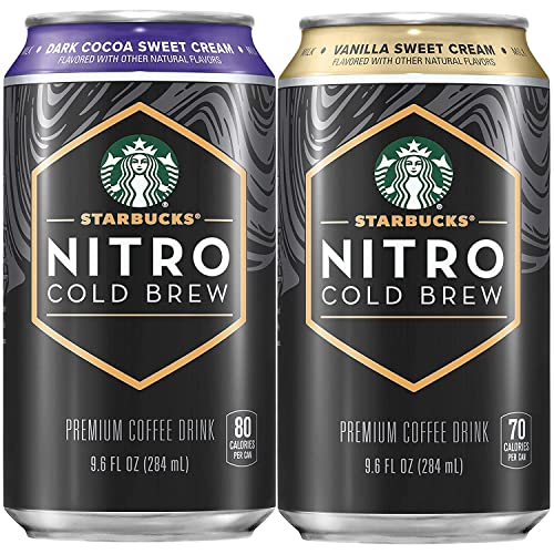 Starbucks Nitro Cold Brew, 2 Flavor Sweet Cream Variety Pack, 9.6 Fl Oz Cans (8 Pack) #TOP1