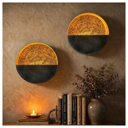 NativeSkins Eclipse Metal Wall Candle Sconces Set of Two Wall Candle Holders - Set of 2 Handcrafted Decorative Tea Light Sconce for Living Room Decor Gold Tea Holder