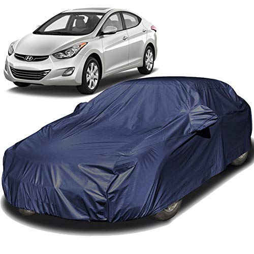 Image of Autofact Car Body Cover Compatible for Hyundai Elantra with Mirror Pockets (Navy Blue)