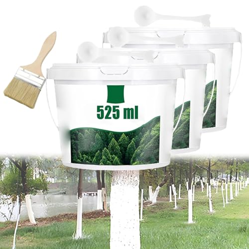 Long-Lasting Tree Whitewash Agent, White Whitewash Paint for Wood, Tree Whitewashes Stain, 525ml(3PCS)