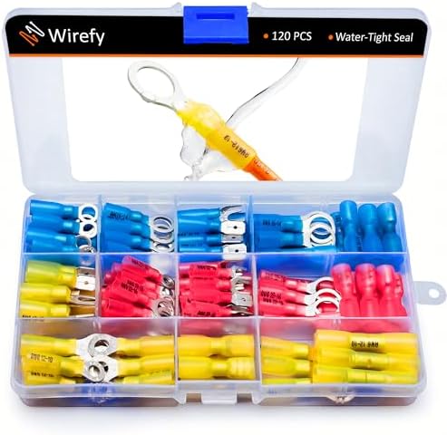 100 Connettori Ad Anello M6 - Per Fili 0.5-1.5mm&sup2;, Colore Rosso