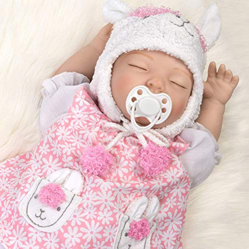 Paradise Galleries Reborn Baby Doll With Magnetic Pacifier, Lullaby Llama, 18 Inch Sleeping Baby In Softtouch Vinyl, 7-Piece Doll Gift Set #TOP4