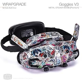 WRAPGRADE Folie Aufkleber für DJI Goggles 3 (Metal Sticker bomb)