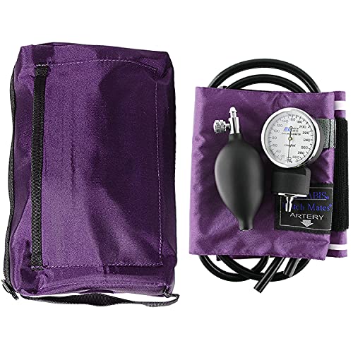 purple blood pressure - MABIS MatchMates Manual Blood Pressure Monitor Kit Aneroid Sphygmomanometer with Calibrated Nylon Cuff and Oversized Carrying Case, Adult, Purple