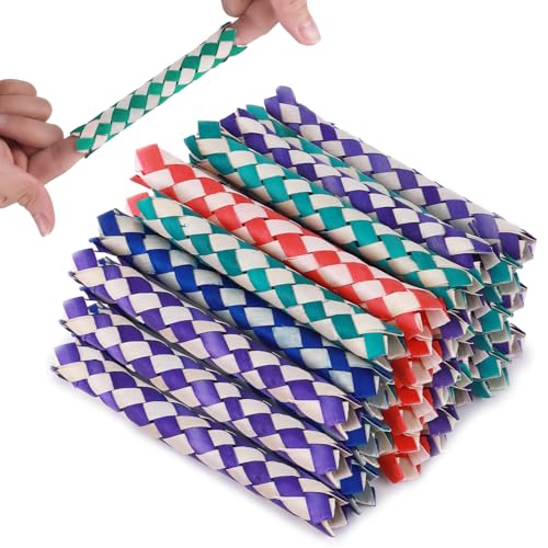 Falzqq 72 Pcs Chinese Finger Trap Colorful Finger Traps for Adults Multi-Item Party Favor Packs Assorted Colors