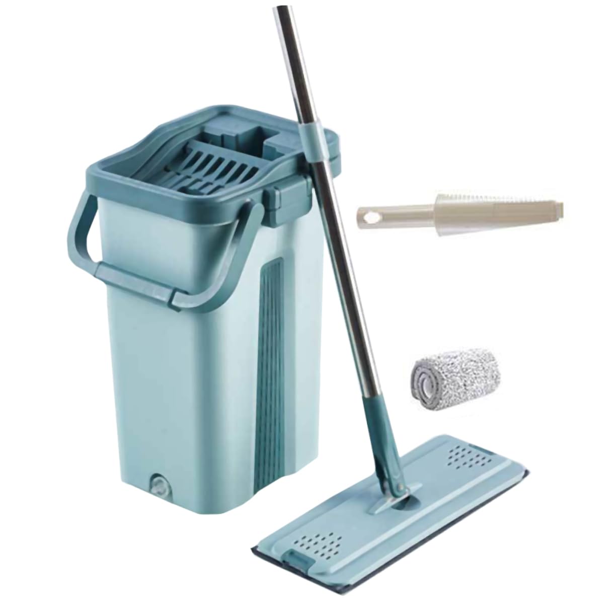 Cabilock Professional Mop Bucket Non Hand Washing Mop Easy to Store Space-Saving for Home Pet