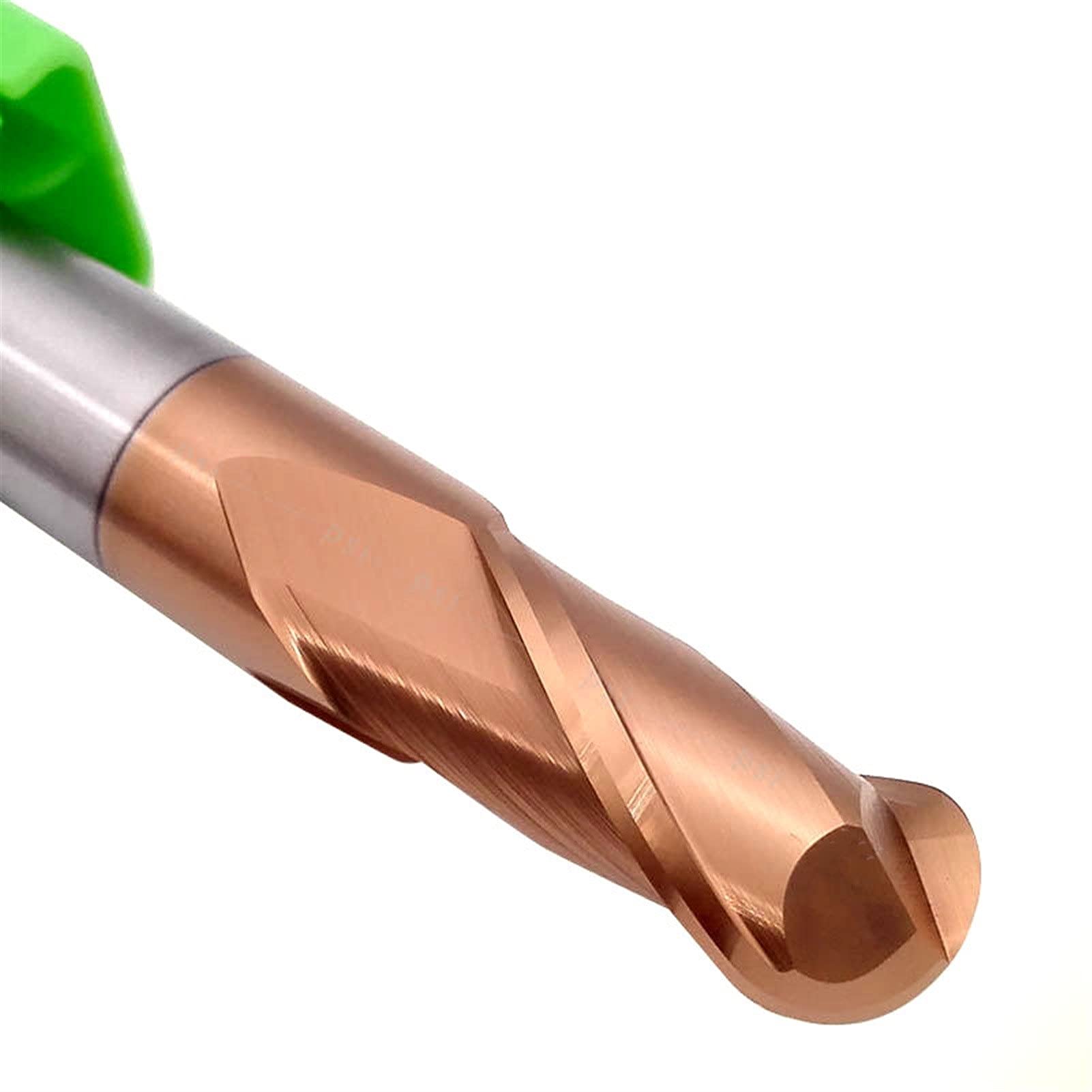Fresa de carburo HRC65, Punta esférica, 1, 2, 4, 5, 6 y 8 mm, 2 Flautas, Fresa de carburo, Revestimiento de aleación, Herramienta de Corte de Acero de tungsteno(R6.0x12dx100l)
