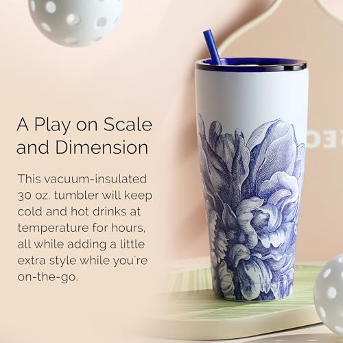 Peony-Stainless-Steel-Insulated-Tumbler-Floral-Cup-Lid-Straw-Set-for-Travel-Commuting-School-Perfect-for-Birthday-Christmas-Holiday-Gifts-Blue-on-White-Color-30-oz Peony Stainless Steel Insulated Tumbler Floral Cup Lid Straw Set for Travel Commuting School Perfect for Birthday Christmas Holiday Gifts Blue on White Color 30 oz