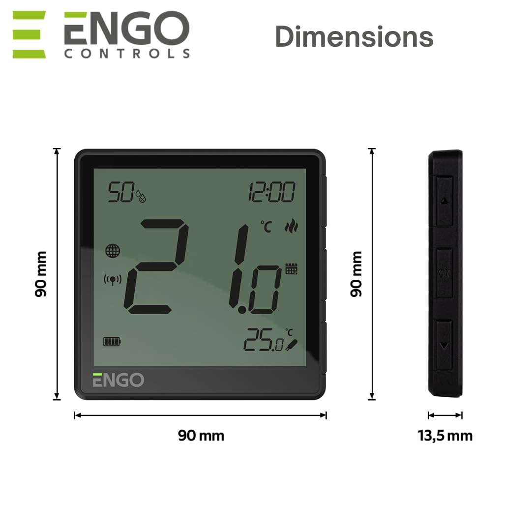 ENGO Sterowanie wielostrefowe bezprzewodowe podpodłogowe UFH Smart Control Pack Zigbee Wifi Gateway, centrum okablowania, 2-6 inteligentnych termostatów (czarny, 4, strefy)