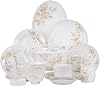 Ceramics Dinnerware Set with 50-Piece,Bowl/Dish/Soup Pot/Spoonbone China Dinner Sets,Full Garden Spring Porcelain Combination Set