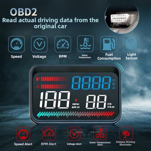 Proyector Vehículos OBD2 HD Head Up Display Compatible con Modelos de Gas 2008 7