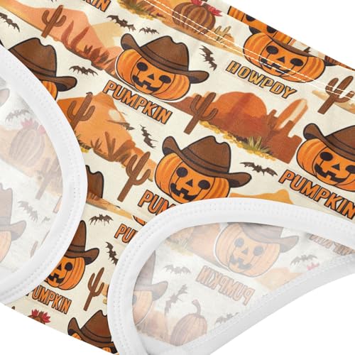 Joisal Toddler Underwear Floral 2t Cotton Panties Little Girl Print Briefs Girls Undies Cute Pumpkins Cowboy4