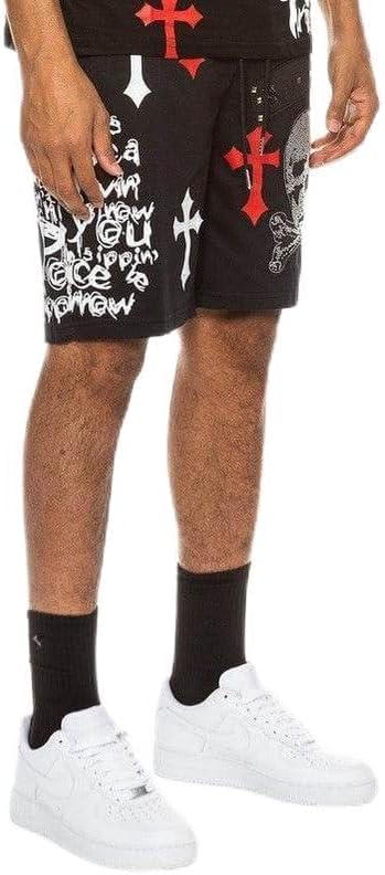 Chrome Cross Skull Men's Shorts by VacationGrabs