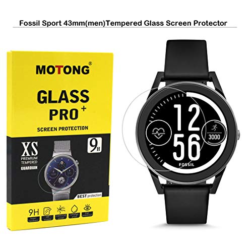 MOTONG for Fossil Sport 43mm Screen Protector - MOTONG Tempered Glass Screen Protectors for Fossil Sport 43mm Watch,9 H Hardness,0.3mm Thickness,Made from Real Glass