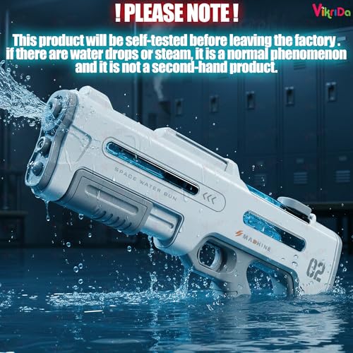Image of VikriDa Electric Water Blaster with Dual Spray Head & Free Rechargeable Battery Automatic and Manual High Power Shooting Modes Outdoor Summer Toy for Pool,Beach & Backyard Water Fun - Multicolor